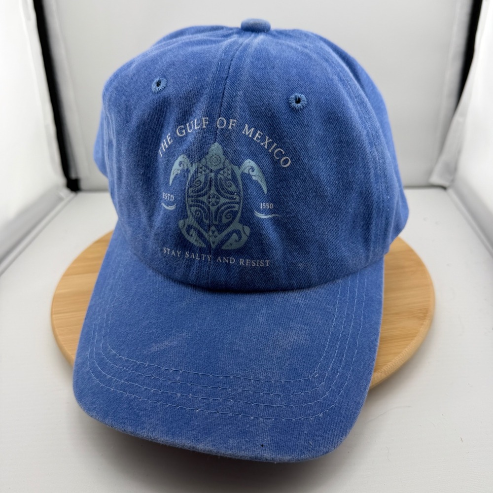 Gulf of Mexico Sea Turtle Stay Salty and Resist Blue Washed Dad Hat Cap